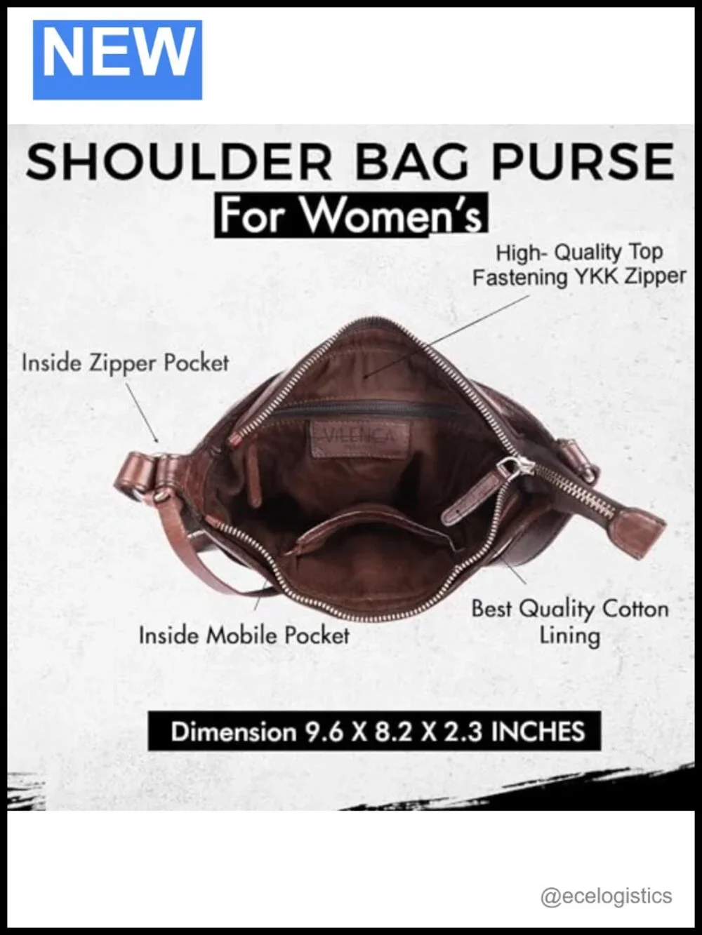 Genuine Leather Crossbody Sling Bag for Women with Adjustable Strap